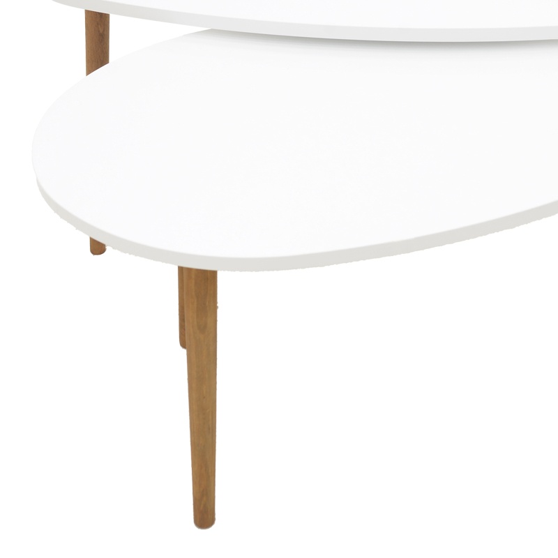 Masuta de Cafea Model Monty, Alb/Natur, 116x46x6 cm - 3 | YEO