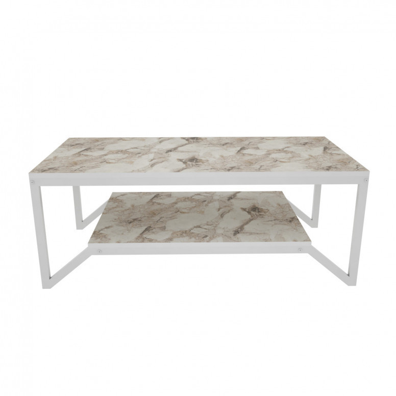 Masuta de Cafea Model Nina, 120x60x45.8 cm, Alb marmorat - 3 | YEO