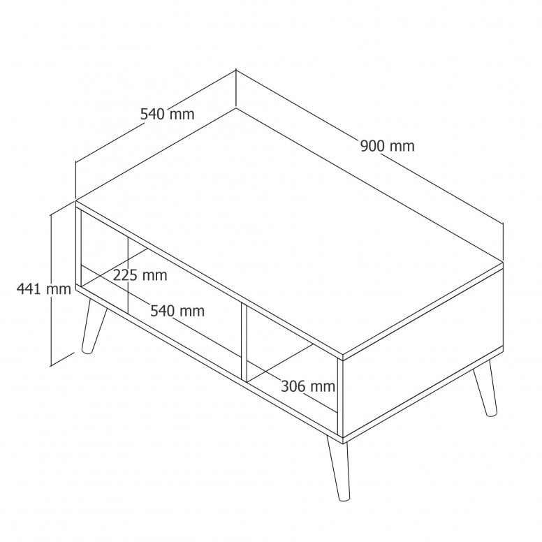 Masuta de Cafea Model Quinn, 90x41.6x54 cm, Nuc - 4 | YEO