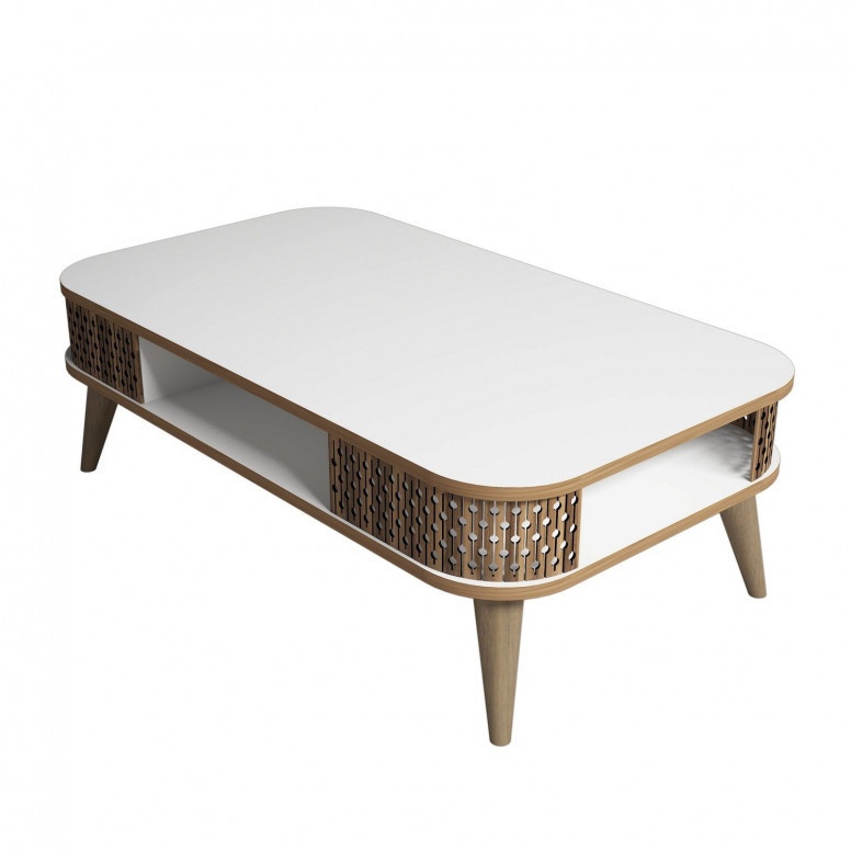 Masuta de Cafea Model Schroeder, 105x60x34.6 cm, Alb - 3 | YEO