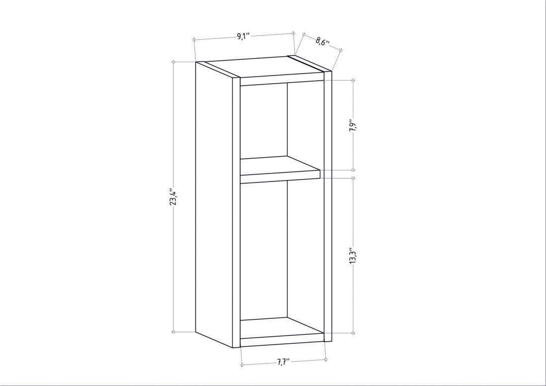 Noptiera Model McCormick, Alb, 23.2x22x59.6cm