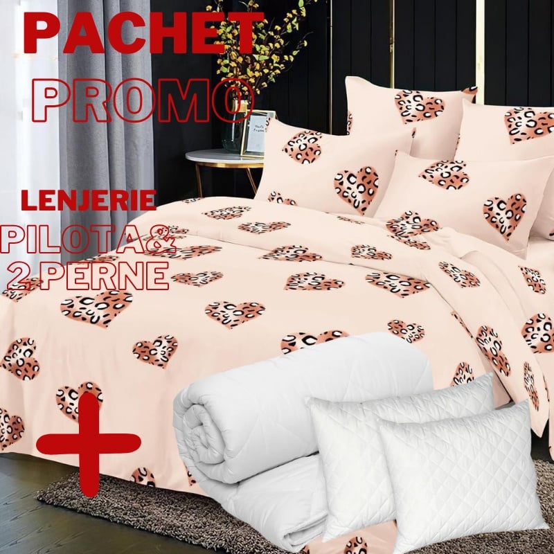 Pachet Lenjerie + Pilota + Perne Wild Heart 6 Piese (Finet)