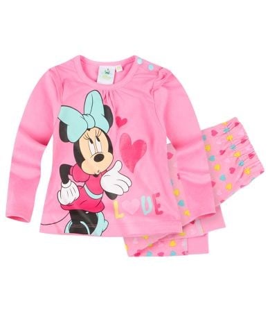 Pijama roz cu maneca lunga Minnie Mouse