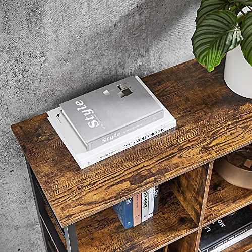 Raft pentru Cărți cu polițe Model Rayna, Maro/Negru, 120x33x80 cm