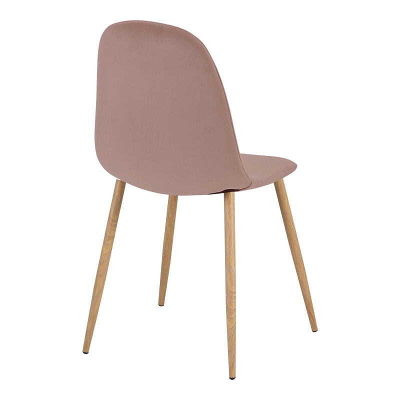 Scaun Bella, roz/natural, 43.5x52x89 cm - 2