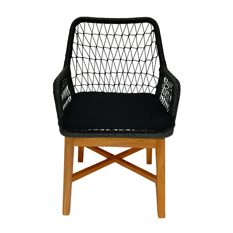 Scaun cu Brate Model Elaiza, Natur/Negru, 58x60x90 cm - 3 | YEO