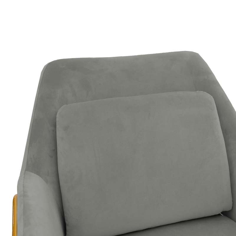 Scaun cu Brate Model Mira, Gri/Auriu, 65x69x86 cm - 4 | YEO