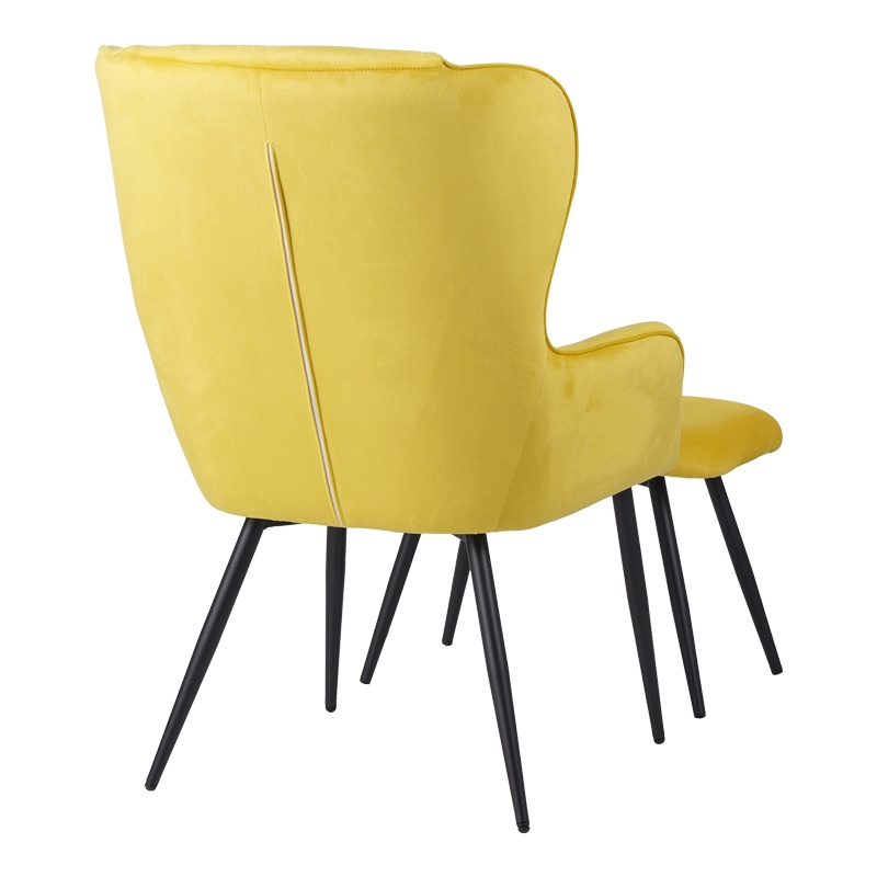 Scaun cu Brate Model Rueda, Galben/Negru, 71.5x66.5x99 cm - 2 | YEO