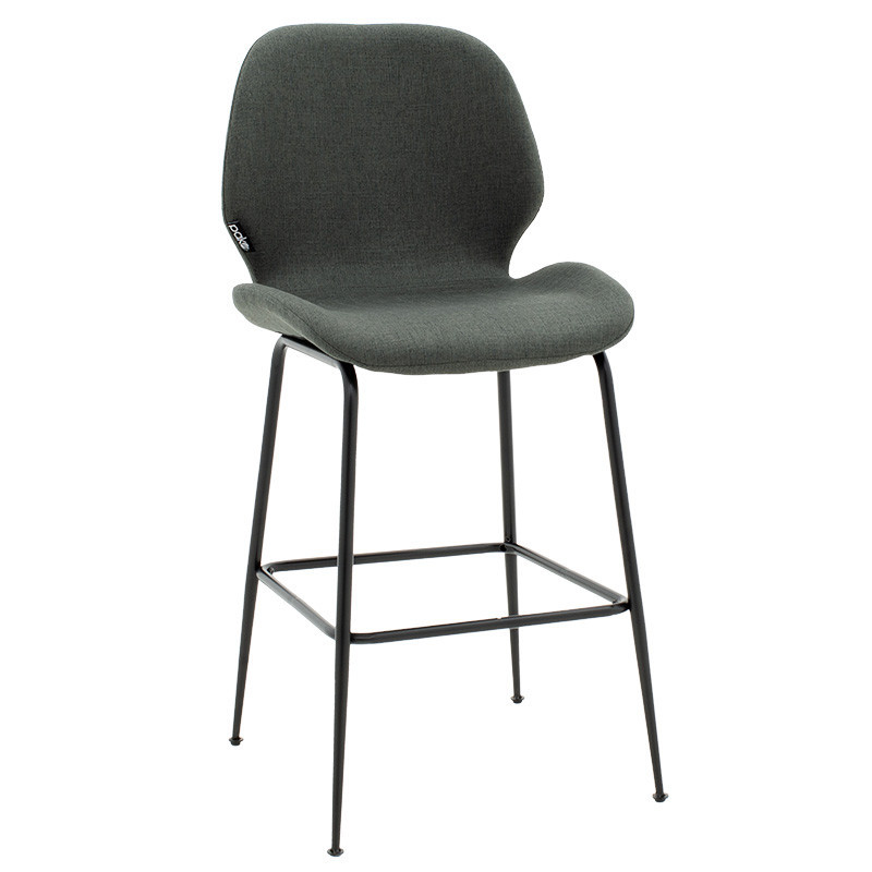 Scaun de bar Model Impel, Gri Inchis/Negru, 48x61x103 cm