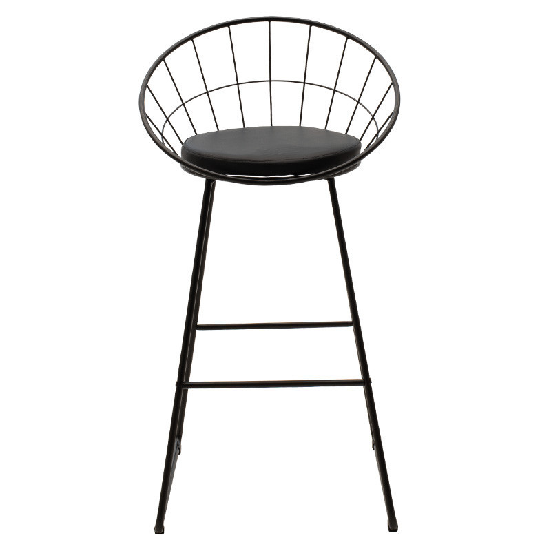 Scaun de bar Model Seth, Negru, 52x52x96 cm - 3 | YEO