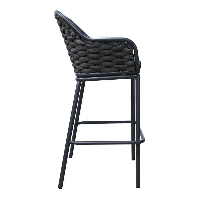 Scaun de bar pentru exterior Model Zuki, Gri, 55x54x109 cm - 2 | YEO