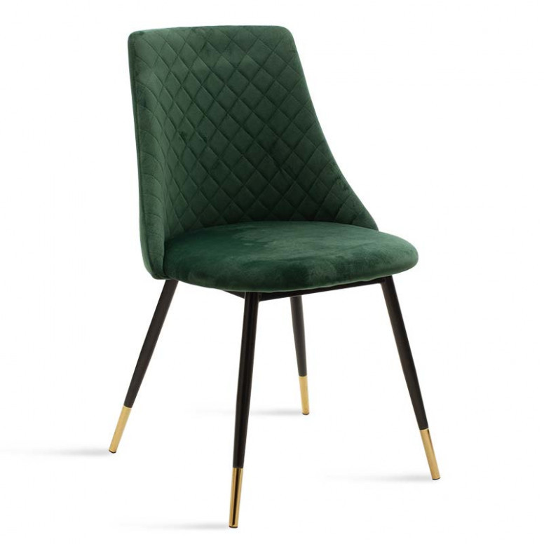 Scaun Model Giselle, Verde/Negru, 51x52x82 cm