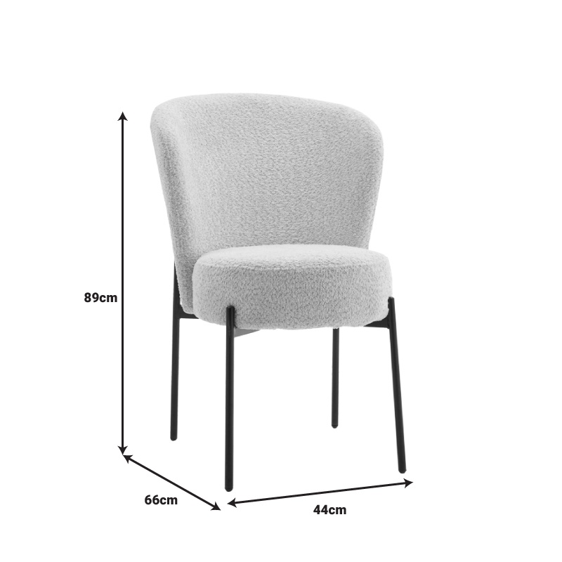 Scaun Model Houlian, Crem/Negru, 46x66x89 cm - 3 | YEO