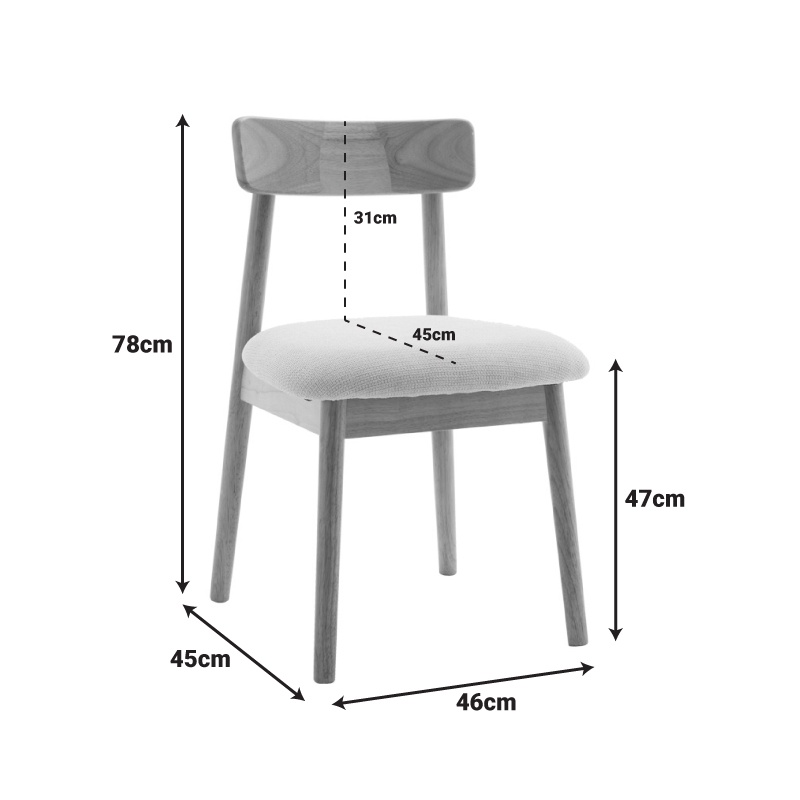 Scaun Model Houlian, Natur, 46x45x78 cm - 4 | YEO
