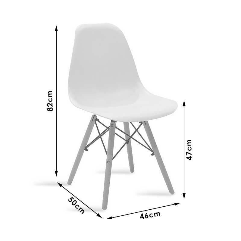 Scaun Model Julita, Alb/Natur, 46x50x82 cm