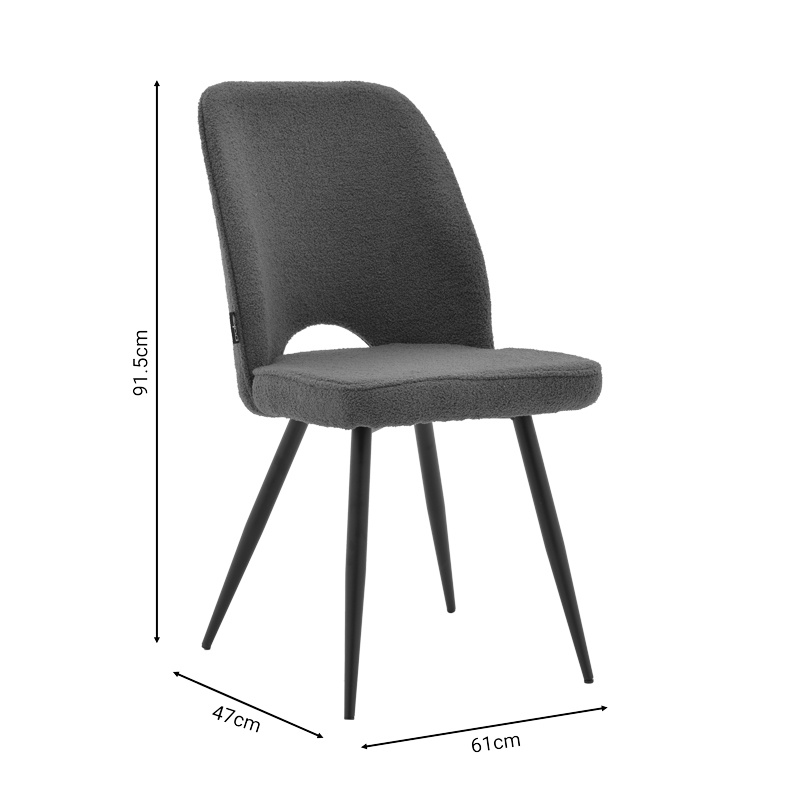 Scaun Model Renish, Gri/Negru, 61x47x91.5 cm