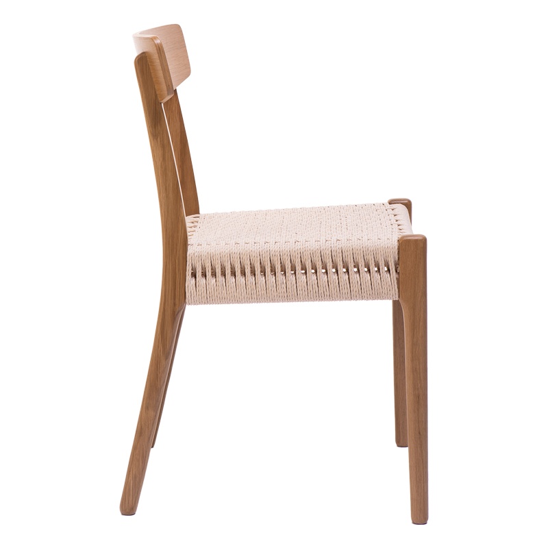 Scaun Model Safal, Stejar/Alb fildes, 51x50x78 cm - 2 | YEO