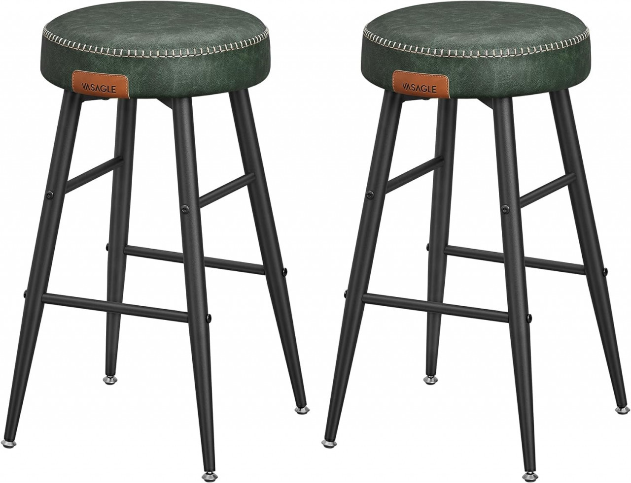 Set 2 scaune de bar Model Emberly, Verde/Negru, 49.5x49.5x63 cm - 1 | YEO