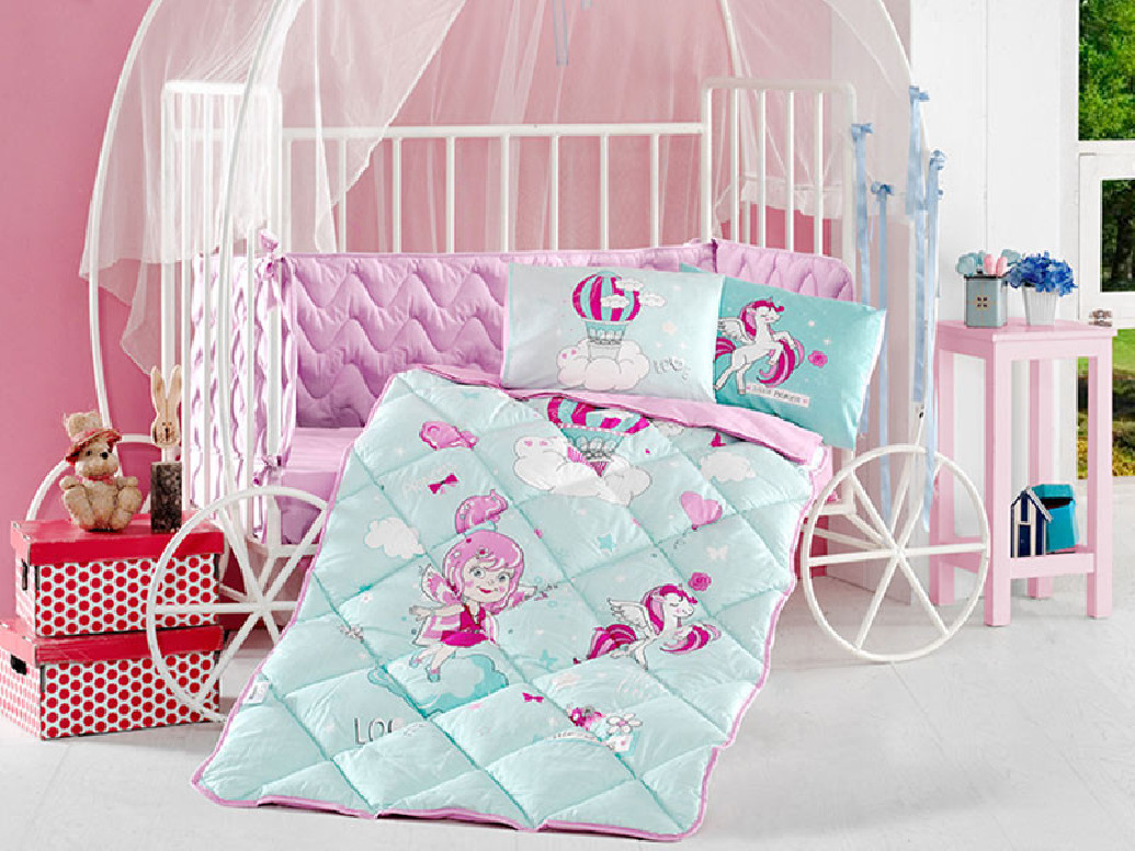 Set Complet Lenjerie Patut Bebe Little Princess (Bumbac 100%)