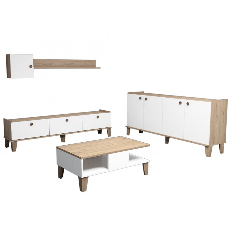 Set Complet Living Sumer G7020 Oak-Alb - 3 | YEO