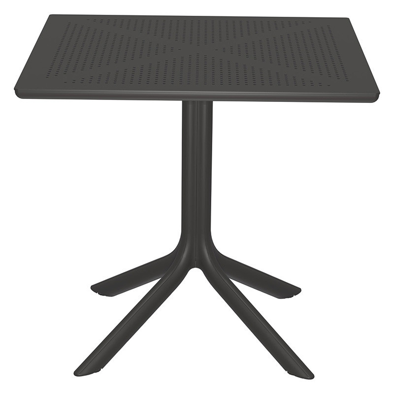 Set de gradina masa si scaune Groovy-Frontline set 3 piese plastic gri inchis 80x80x74.5cm - 1 | YEO