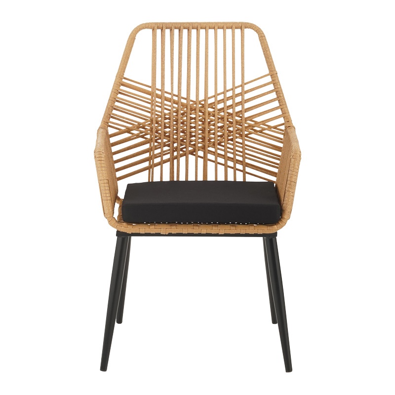 Set masă și scaune de exterior, 5 Piese, Model Naoki-Tanish, Natural/Negru, 140x80x78 cm - 2 | YEO