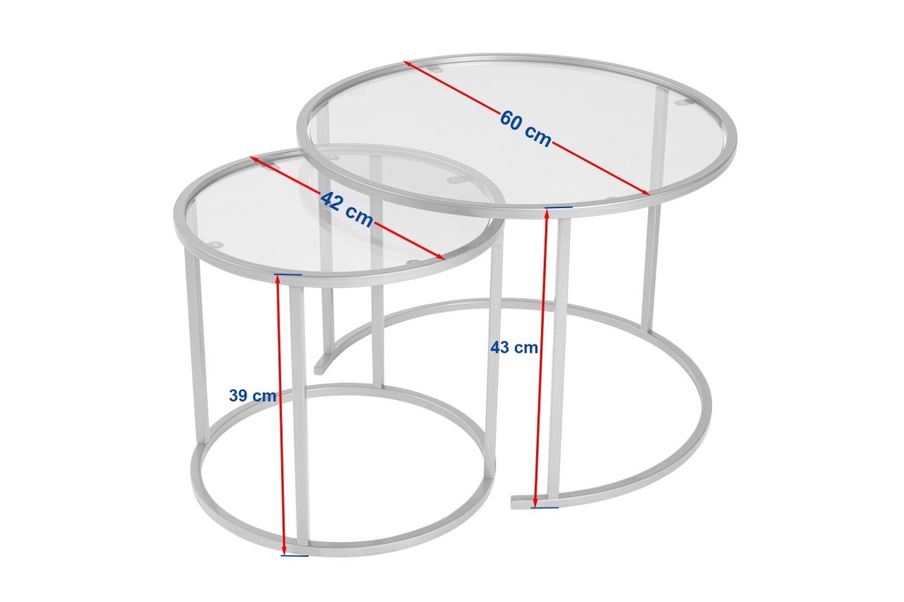 Set Masute de cafea Model Aurum 60, Auriu/Transparent - Imagine 7
