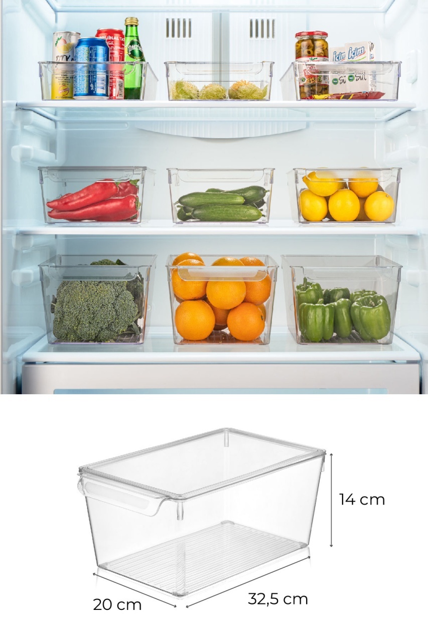 Set organizator frigider, 3 piese 731 Transparent 20x32.5x14 cm - 1 | YEO