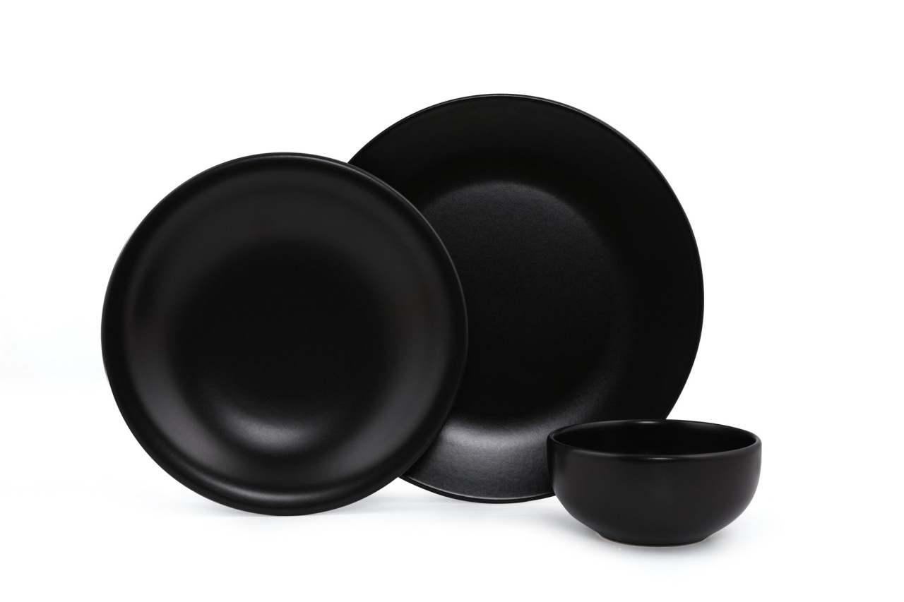 Set veselă din ceramică, 12 bucati Sanitas ceta Negru 26x26x3.7 cm - 1 | YEO