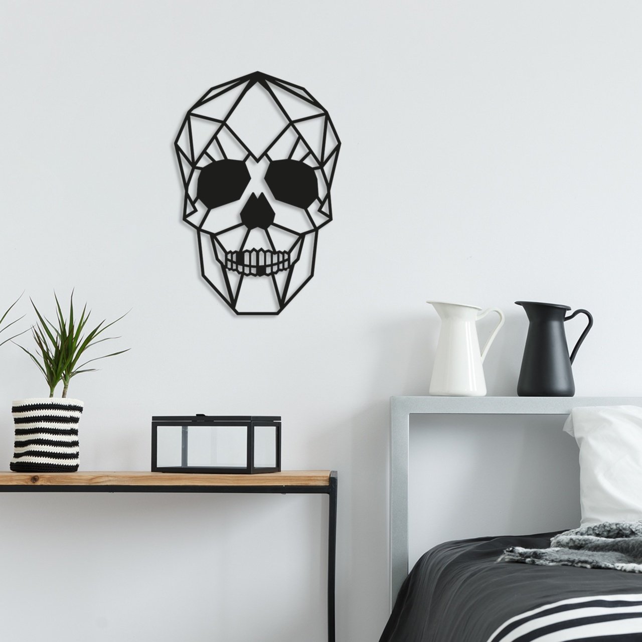 Tablou metalic Skull Negru 35x50 cm