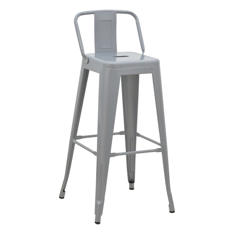 Taburet de bar pentru exterior, Model Utopia, culoare gri mat, Polipropilena, 42x42x97 cm - 1 | YEO