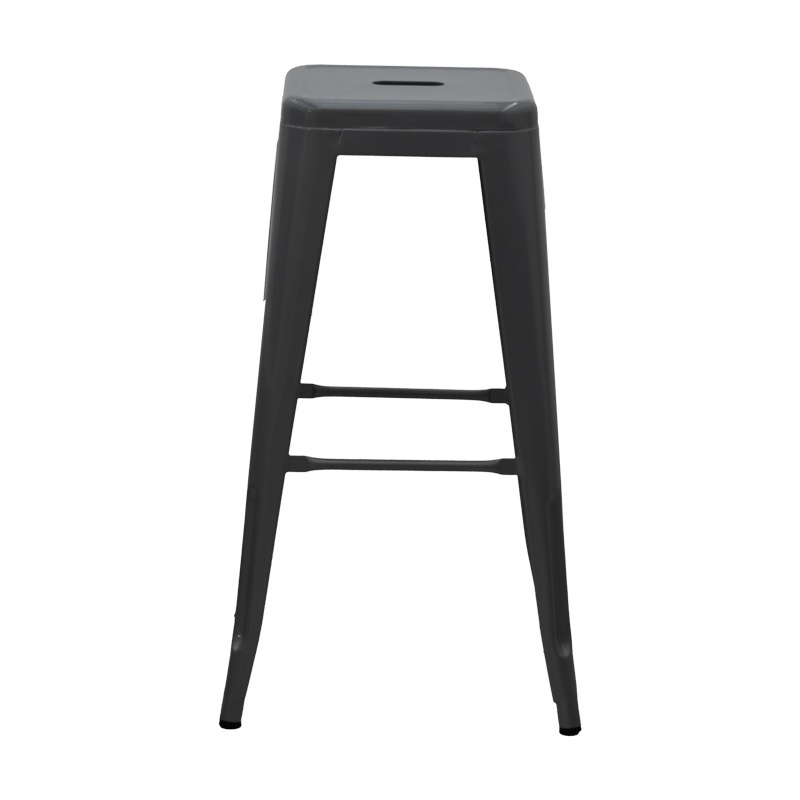 Taburet de bar pentru exterior, Model Utopia, culoare negru, Polipropilena, 42x42x76 cm