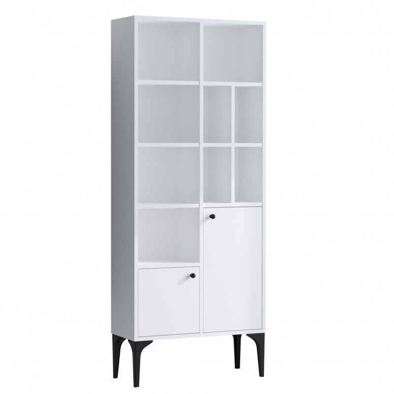 Biblioteca Model Regulus, Alb, 60x175x30 cm - 3 | YEO