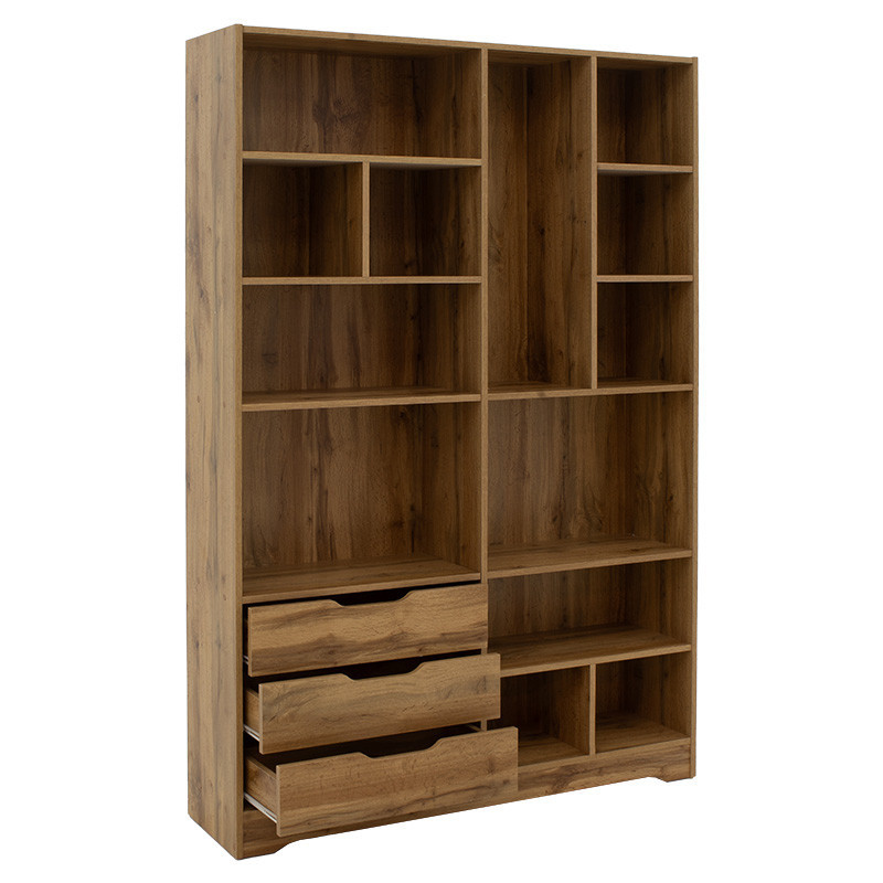 Biblioteca Pako World, Model Calum, 120x29.8x180.5 cm, Stejar sonoma - 1 | YEO