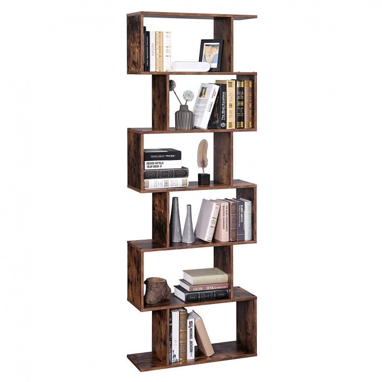 Biblioteca Vasagle, Model Reese, 70x24x190,5 cm, Maro Rustic - 3 | YEO