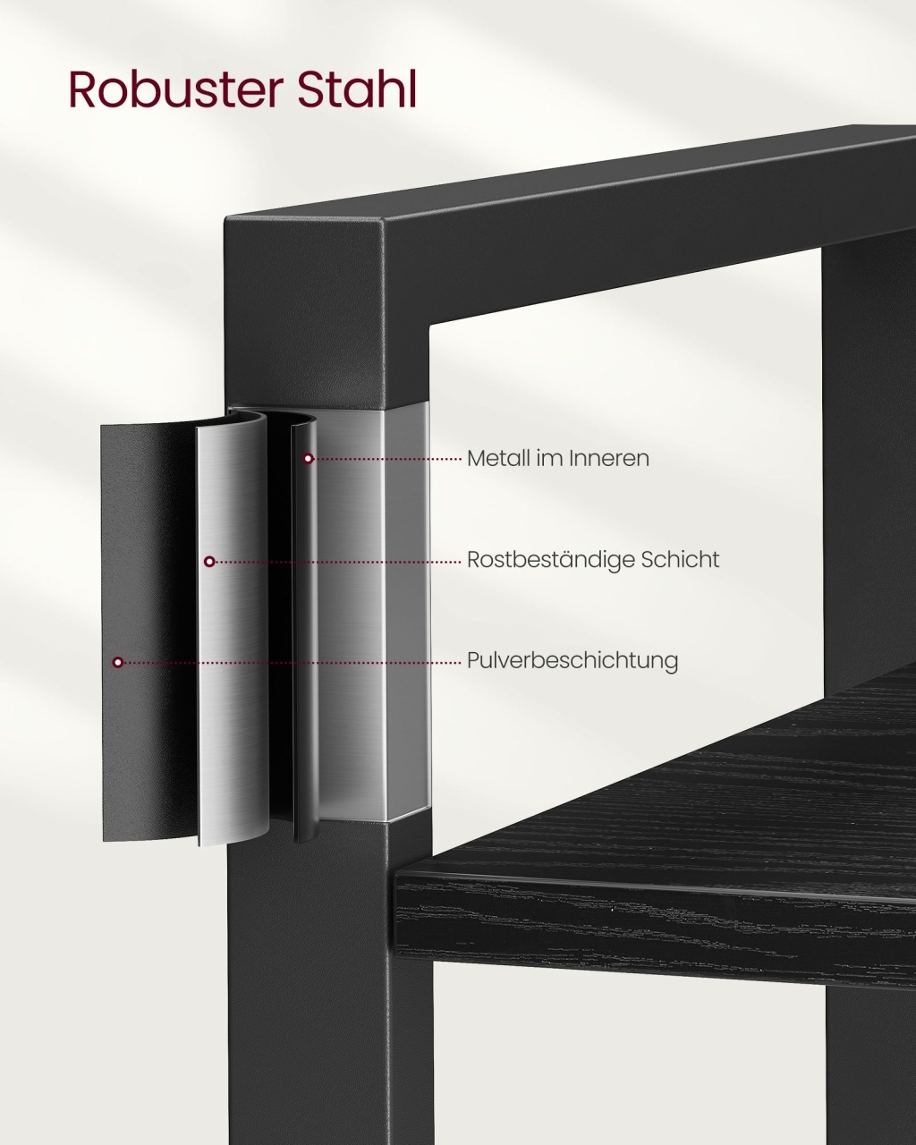 Biblioteca Vasagle Negru 80x30x184.3 cm - 4 | YEO