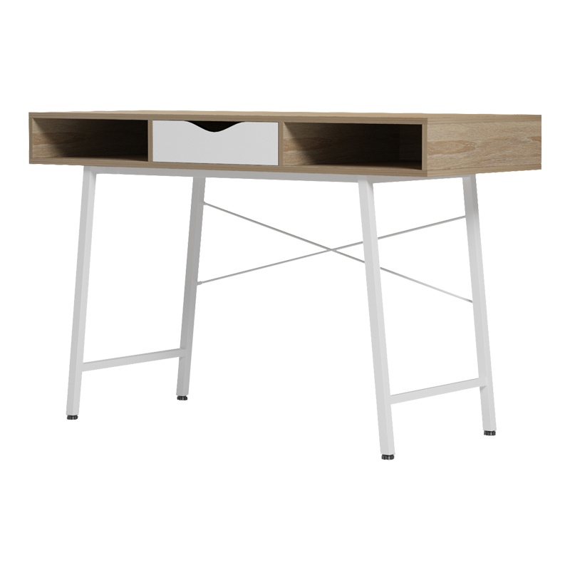 Birou Model Komo, Stejar sonoma/Alb, 120x48x76 cm - 2 | YEO