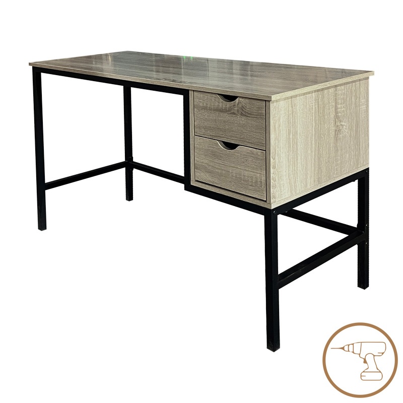Birou Model Ramen, Negru/Stejar sonoma, 120x48x76 cm