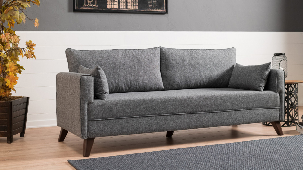 Canapea Extensibila, 3 Locuri Bella Sofa Bed Gri - 1 | YEO