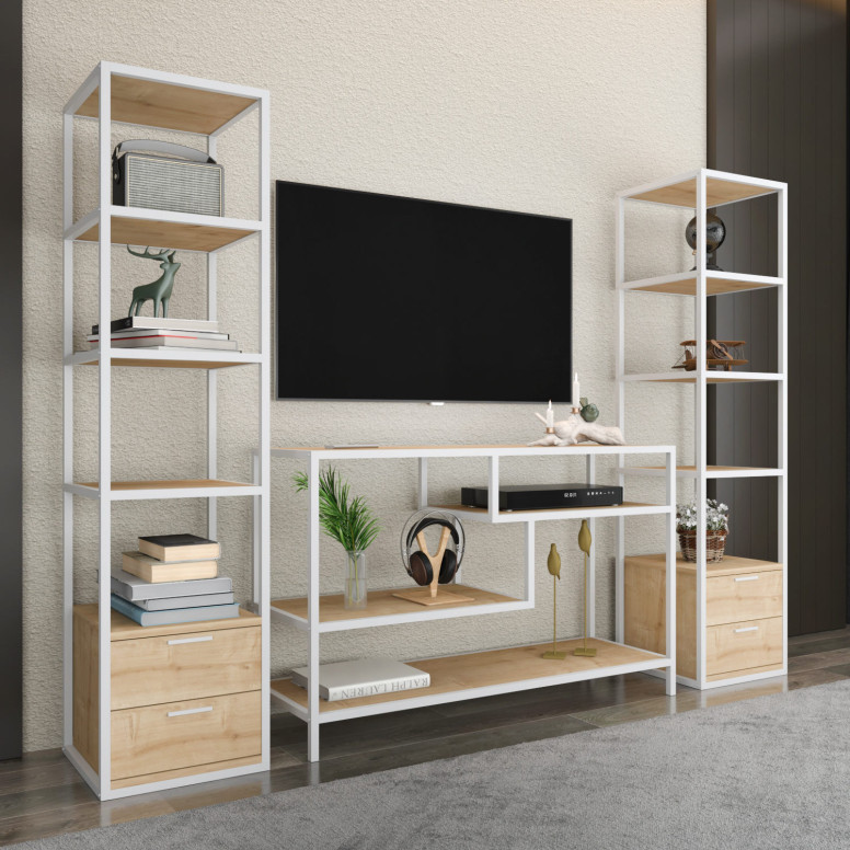 Comoda TV Robbins - Alb, Oak - 3 | YEO