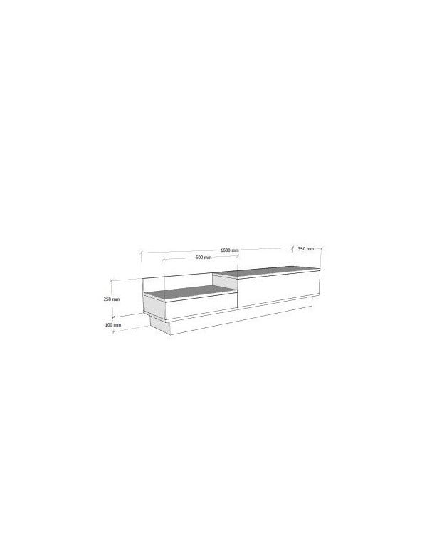 Comoda TV Salvador, Model Barko, 160x35x35 cm, Alb/Nuc