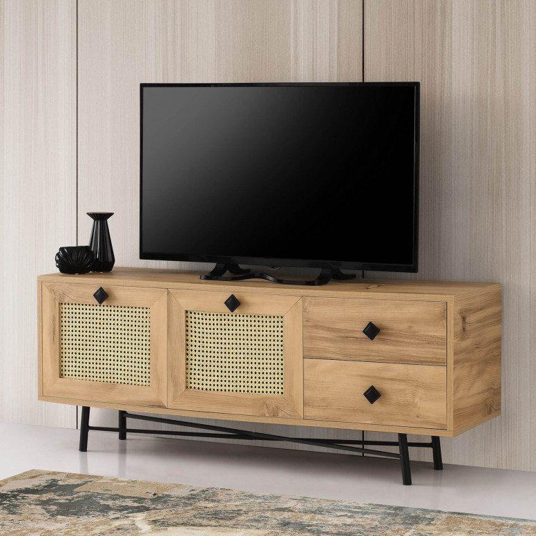 Comoda TV Salvador, Model Hapsiyas, 140x60x40 cm, Nuc - 1 | YEO