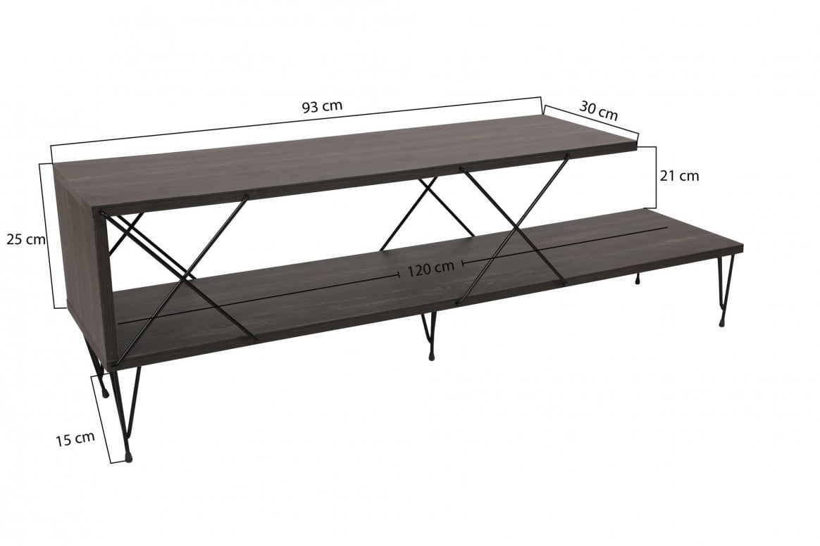 Comoda TV Salvador, Model Street, 120x40x30 cm, Maro inchis - 1 | YEO