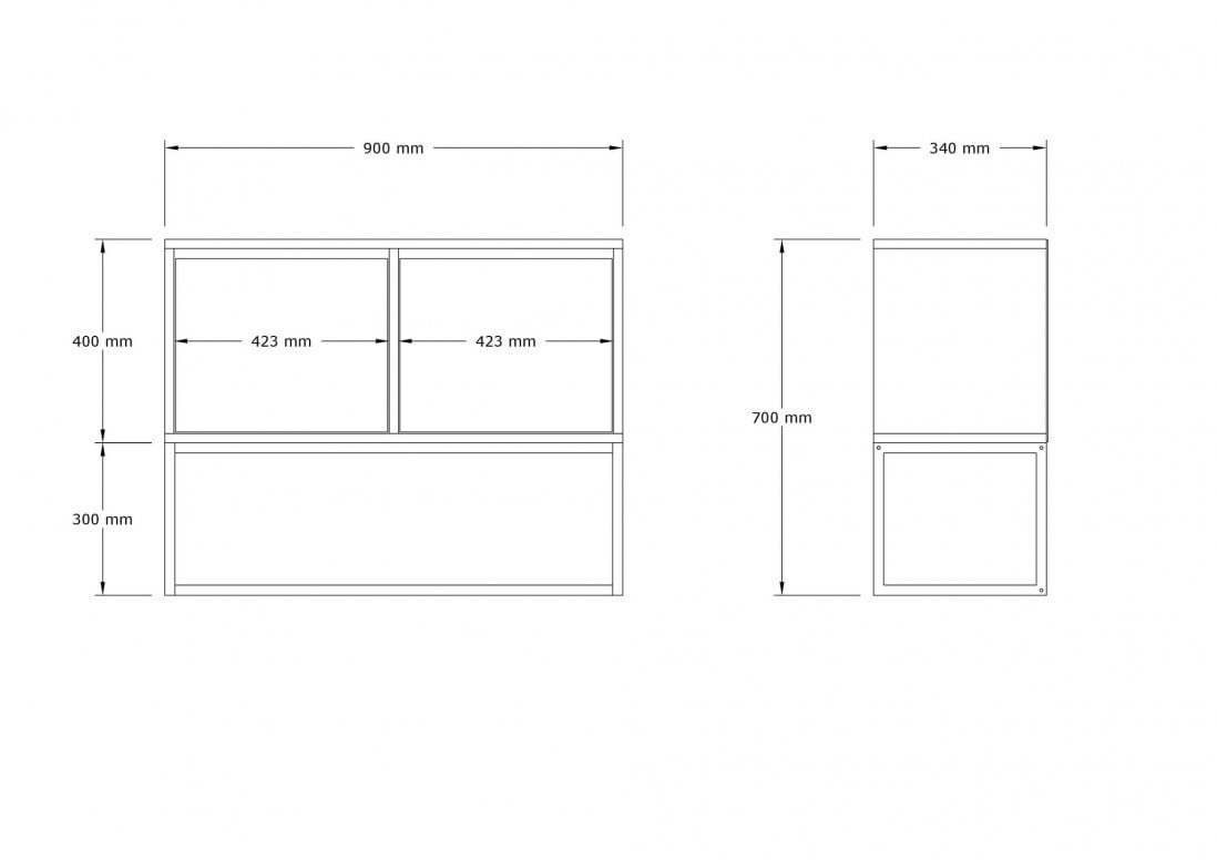 Consola Model Guarda, Antracit, 90x34x70 cm