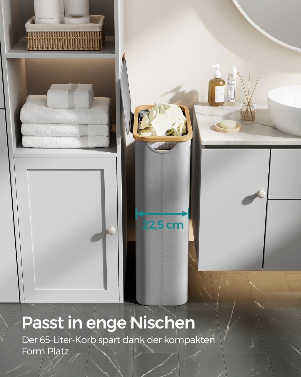 Cos de rufe Songmics Gri 42x22.5x70.5 cm - 2 | YEO