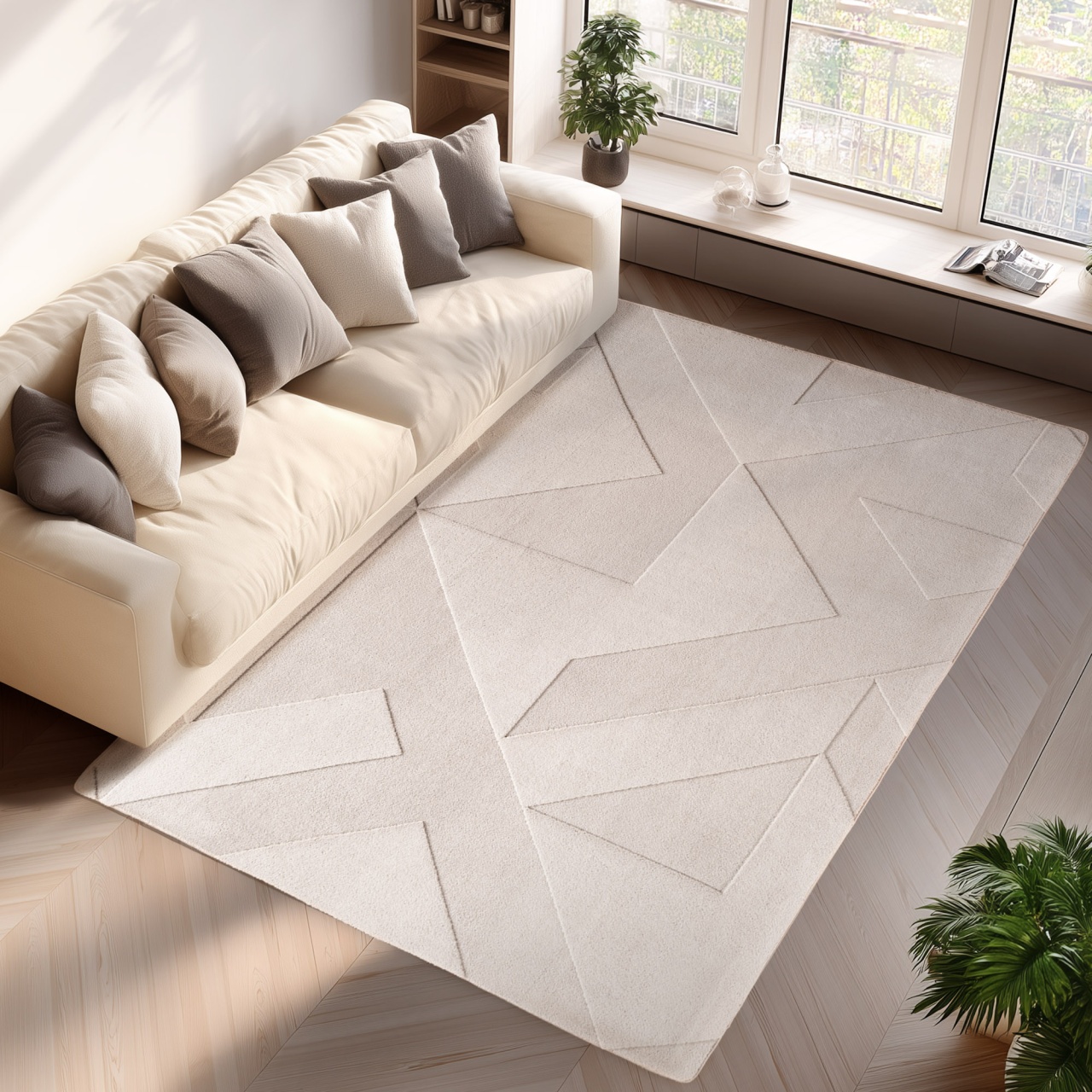 Covor Pompei V3 Crem, 240 x 340cm