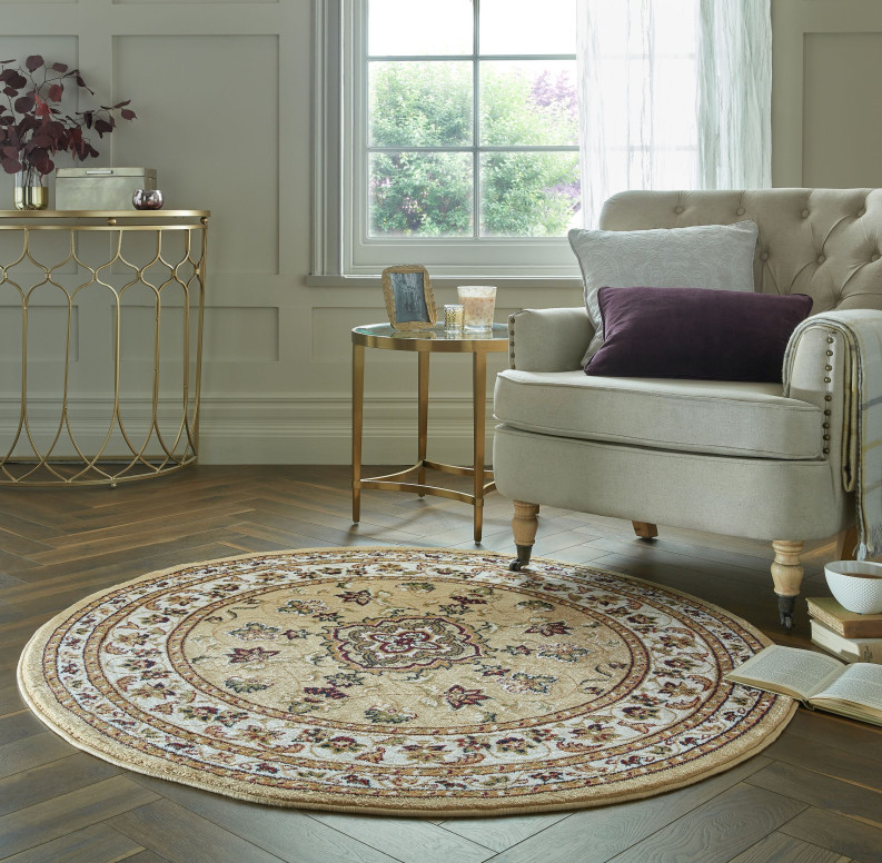 Covor Sherborne Bej 133X133 cm, rotund, Flair Rugs