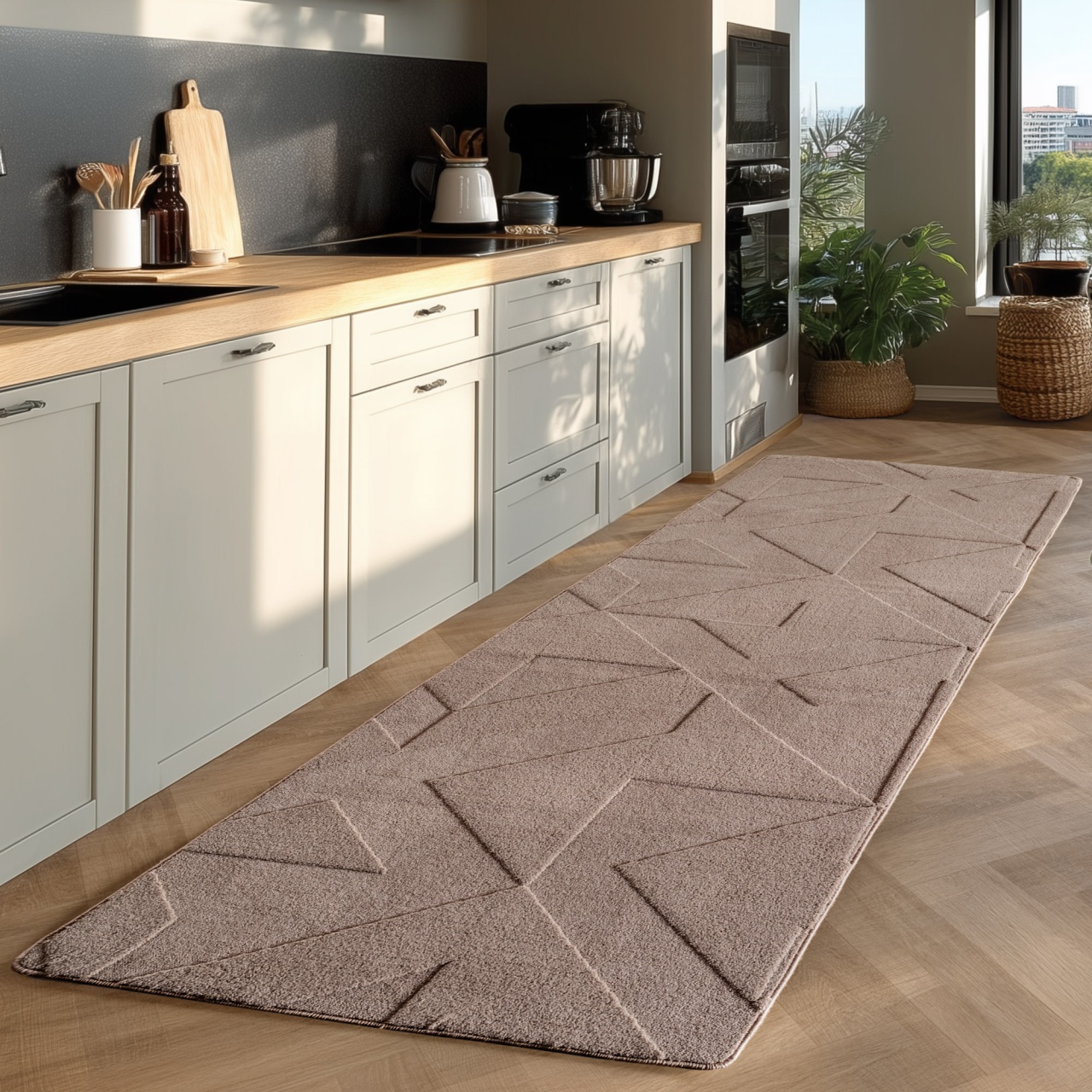 Covor traversa Pompei V3 Bej, 80 x 150 cm