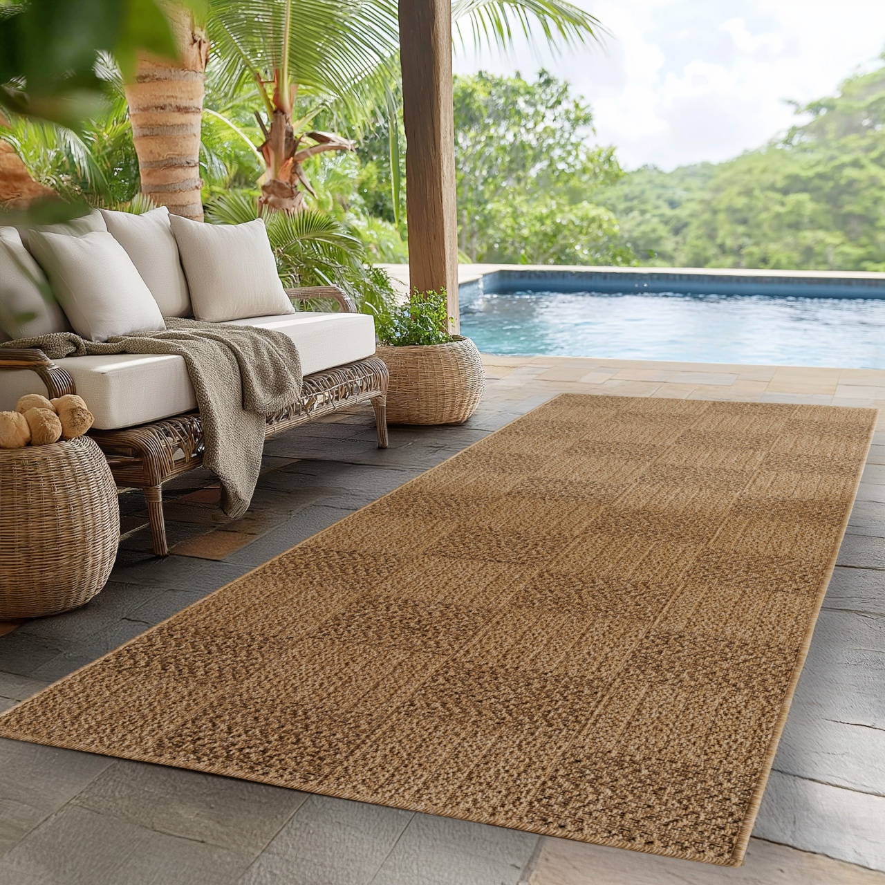 Covor traversa Timber V5 Bej, 80 x 150 cm