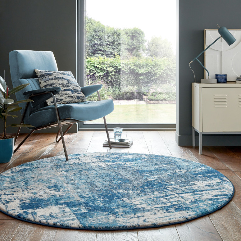 Covor Wonderlust Bleumarin 160X160 cm, rotund, Flair Rugs